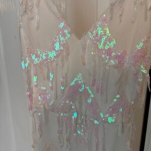 Southern Fried Chics rare chevron dangle sequin maxi